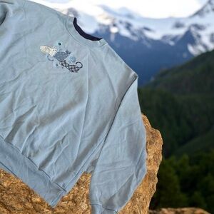 Blue Embroidered Cat Cottagecore Pullover Sweatshirt XL
Grandpacore